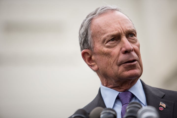 WASHINGTON, DC - FEBRUARY 27: New York City Mayor Michael Bloomberg speaks to the media outside the West Wing of the White Ho