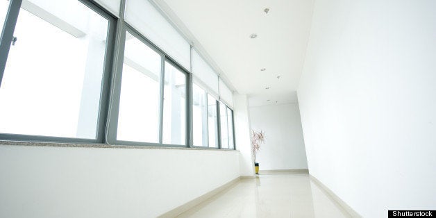 empty long corridor in the...