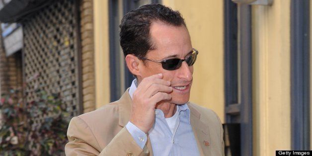 NEW YORK, NY - OCTOBER 05: Former U.S. Representative Anthony Weiner walks in Midtown Manhattan on October 5, 2011 in New York City. (Photo by Ray Tamarra/Getty Images)