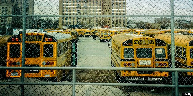 [UNVERIFIED CONTENT] School buses sit on the lot at Coney Island two weeks after Hurricane Sandy.