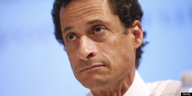NEW YORK, NY - JULY 11: New York City Mayoral candidate Anthony Weiner attends the Council of Senior Centers and Services of NYC Mayoral Forum at New York University on July 11, 2013 in New York City. Weiner is in the race to succeed three-term Mayor Michael Bloomberg after he was forced to resign from Congress in 2011 following the revelation of sexually explicit online behavior. (Photo by Mario Tama/Getty Images)