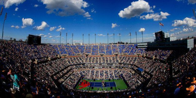 NEW YORK, NY - SEPTEMBER 09: A general view of Arthur Ashe Stadium is seen as a ceremony honoring Andre Agassi's induction into the Court of Championships takes place on Day Fourteen of the 2012 U.S. Open at the USTA Billie Jean King National Tennis Center on September 9, 2012 in the Flushing neighborhood, of the Queens borough of New York City. (Photo by Chris Trotman/Getty Images for USTA)