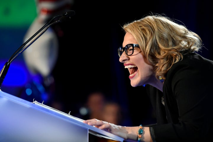 Peggy Flanagan reacts after being elected lieutenant governor of Minnesota on Tuesday.