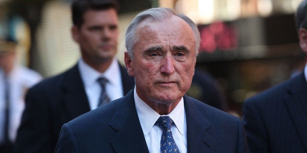 NEW YORK, NY - JULY 28: New York City Police Commissioner Bill Bratton walks over to speak to the media near where two U.S. Marshals and one New York Police Department (NYPD) detective were shot on July 28, 2014 in the West Village of Manhattan, New York City. While details are still emerging, the officer and marshals were trying to apprehend a suspect who was shot and killed in the incident. (Photo by Spencer Platt/Getty Images)