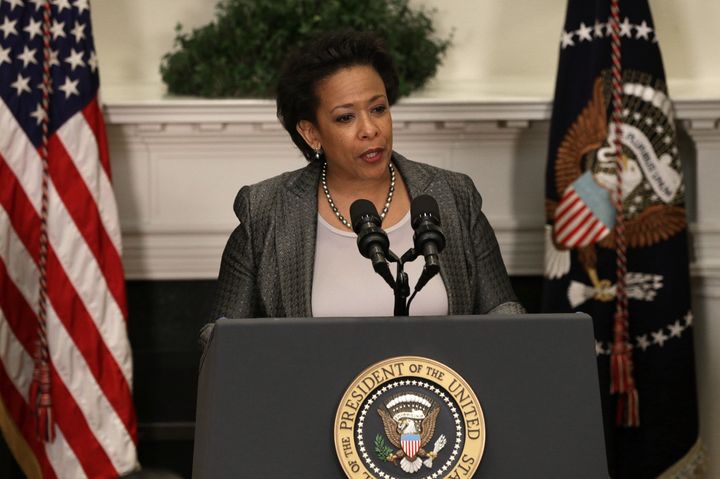 WASHINGTON, DC - NOVEMBER 08: Attorney General nominee Loretta Lynch speaks after U.S. President Barack Obama introduced her as his nominee to replace Eric Holder during a ceremony in the Roosevelt Room of the White House November 8, 2014 in Washington, DC. Lynch has recently been the top U.S. prosecutor in Brooklyn, and would be the first African American woman to hold the position of Attorney General if confirmed. (Photo by Win McNamee/Getty Images)