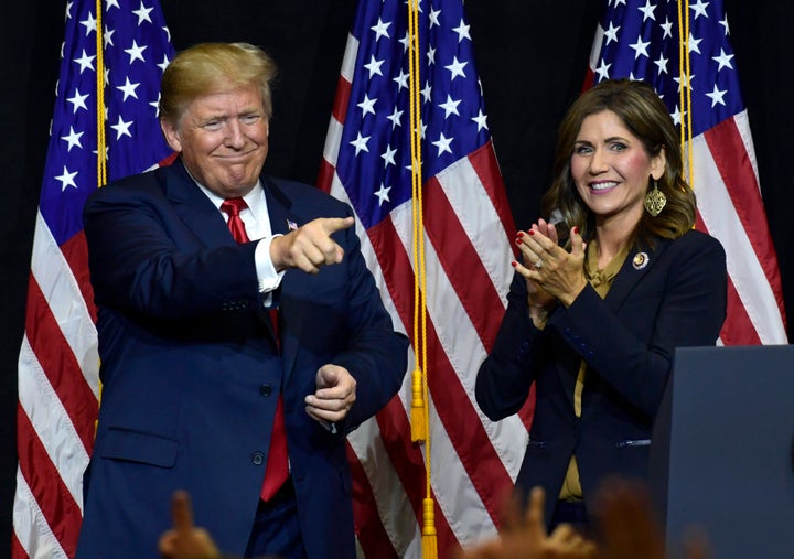 Krisi Noem, South Dakota's first female governor, campaigning with Trump 