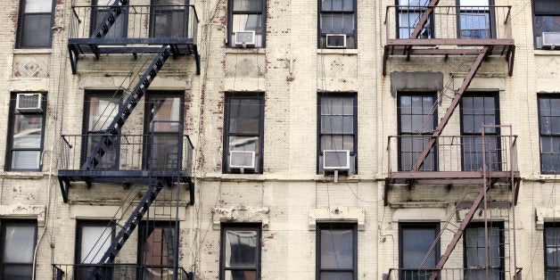 NEW YORK CITY, UNITED STATES - SEPTEMBER 24: Decayed facade of an apartment building in Manhattan on September 24, 2014, in New York City, United States. Photo by Thomas Koehler/Photothek via Getty Images)***Local Caption***