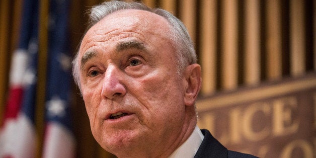 NEW YORK, NY - NOVEMBER 06: New York Police Department Commissioner Bill Bratton speaks to the media at a press conference on November 6, 2014 in New York City. The commissioner are in town for Operation SENTRY, an NYPD-led annual meeting to detect and stop terrorist threats which may originate outside of New York City. (Photo by Andrew Burton/Getty Images)