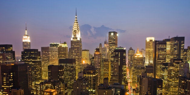 Chrysler Building and Empire State Building at night