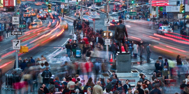 Times Square, New York City, long exposure