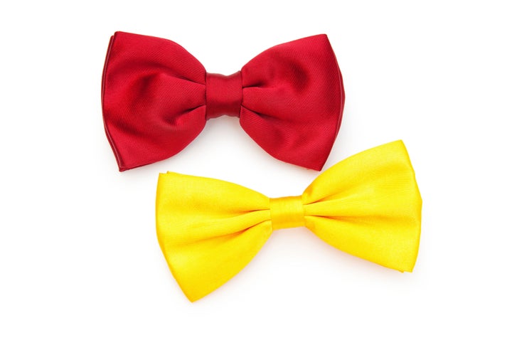 red bow tie isolated on the...