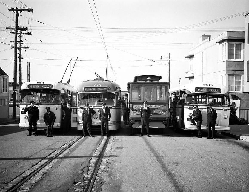 PCC, Cable Car, Coaches and Ten 1963 Muni Men | Nov. 18, 1963