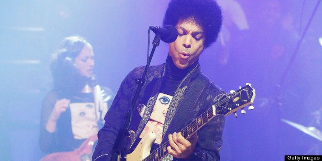 LATE NIGHT WITH JIMMY FALLON -- Episode 794 -- Pictured: Musical guest Prince on March 1, 2013 -- (Photo by: Lloyd Bishop/NBC/NBCU Photo Bank via Getty Images)