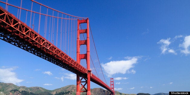 golden gate bridge and rocks as ...