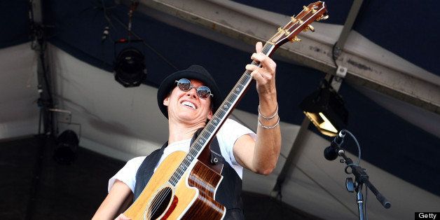 NEW ORLEANS, LA - MAY 05: Singer / Songwriter Michelle Shocked performs during day 4 of the 2011 New Orleans Jazz & Heritage Festival at the Fair Grounds Race Course on May 5, 2011 in New Orleans, Louisiana. (Photo by Jeffrey Ufberg/WireImage)