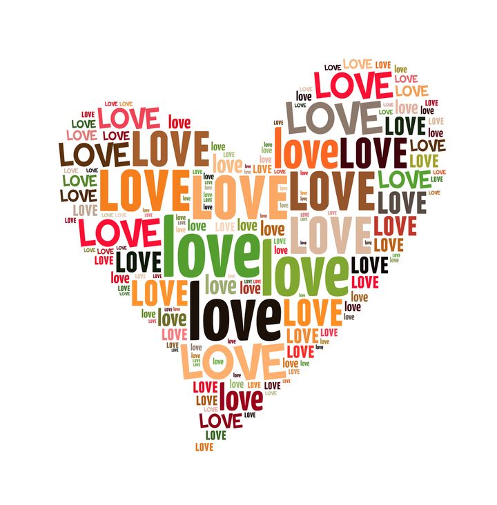 love info-text graphics and arrangement concept on white background