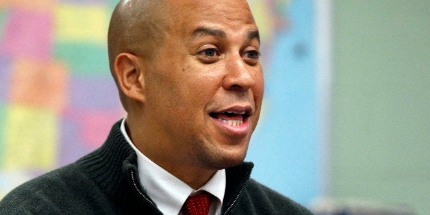 FILE - In this Nov. 5, 2014 file photo, Sen. Cory Booker, D-N.J. speaks in Harrington Park, N.J. The 114th Congress that convenes Tuesday will count more minorities and women than ever, although lawmakers remain overwhelmingly white and male in the Republican-controlled House and Senate. (AP Photo/Mel Evans, File)