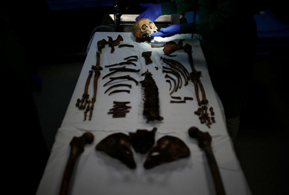 The unknown solider was killed during World War One, found during road construction work near the battlefield of Douaumont