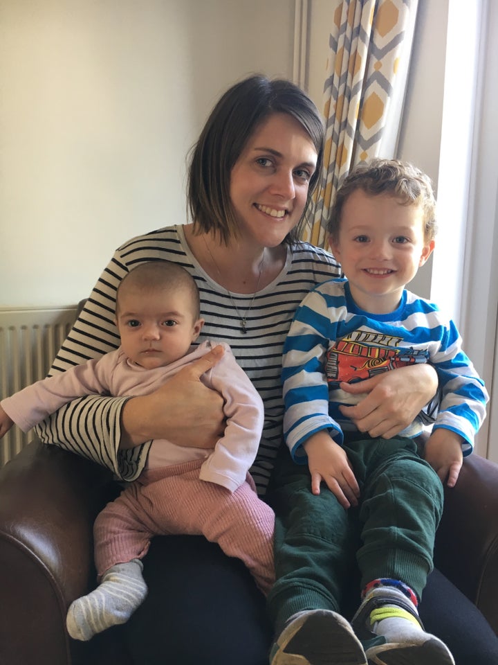 Hannah Reilly with her son Dougie and her daughter Phoebe. 