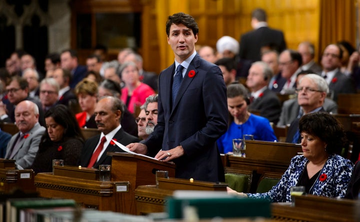 Canadian Prime Minister Justin Trudeau on Nov. 7 delivers a formal apology on behalf of his nation for turning away a ship fu