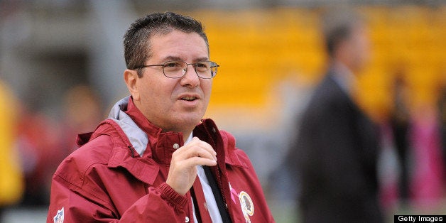 PITTSBURGH, PA - OCTOBER 28: Team owner Daniel Snyder of the Washington Redskins looks on from the sideline before a game against the Pittsburgh Steelers at Heinz Field on October 28, 2012 in Pittsburgh, Pennsylvania. The Steelers defeated the Redskins 27-12. (Photo by George Gojkovich/Getty Images)