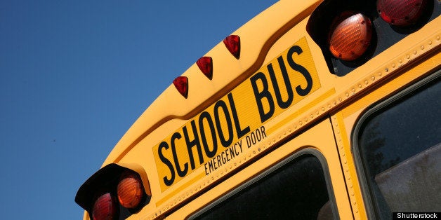 back of a school bus with copy...