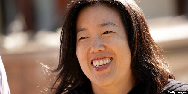 Michelle Rhee, former chancellor of the Washington D.C. public school system, leaves the morning session in Sun Valley, Idaho, U.S., on Wednesday, July 6, 2011. Media executives gather at Allen & Co.'s Sun Valley conference this week looking to shed assets such as the Hulu LLC video website and G4 game channel amid a declining global stock market and slowing economic growth. Photographer: Matthew Staver/Bloomberg via Getty Images