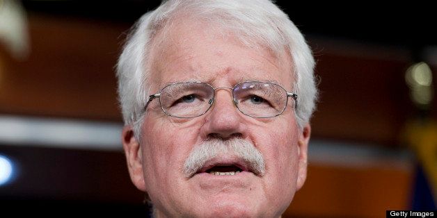 UNITED STATES - JULY 25: Rep. George Miller, D-Calif., attends a news conference in the Capitol Visitor Center to voice opposition to the Bay-Delta Conservation Plan. (Photo By Tom Williams/CQ Roll Call)