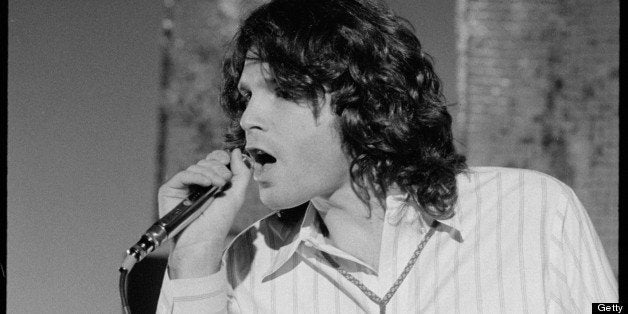 American Rock singer Jim Morrison , of the group the Doors