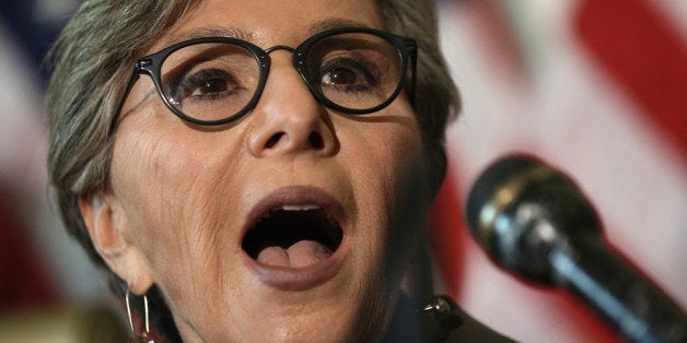 WASHINGTON, DC - NOVEMBER 06: U.S. Sen. Barbara Boxer (D-CA) speaks during a news conference on military sexual assault November 6, 2013 on Capitol Hill in Washington, DC. A bipartisan group of senators are pushing to create an independent military justice system with the 2014 National Defense Authorization Act (NDAA). (Photo by Alex Wong/Getty Images)