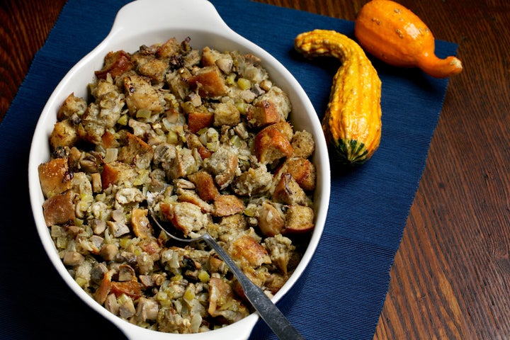 West Coast oyster stuffing (not dressing).