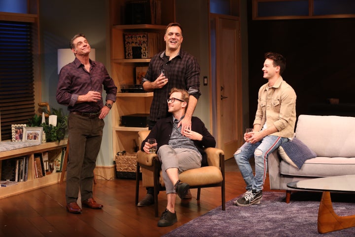 (From left) Lou Liberatore, Matthew Montelongo, Ryan Spahn and Leland Wheeler star in "Daniel's Husband," now playing in New York. 