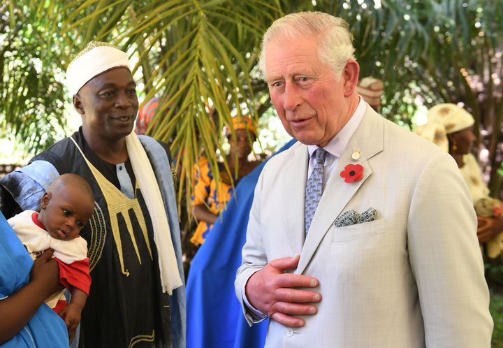 The Prince of Wales attends a rural livelihoods event in Abuja, Nigeria, on the last day of his trip to West Africa with the