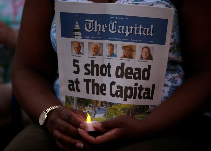 Five people were killed in the attack after police say the suspect, who had a long-standing grudge against the paper, opened fire in the Capital Gazette newsroom.
