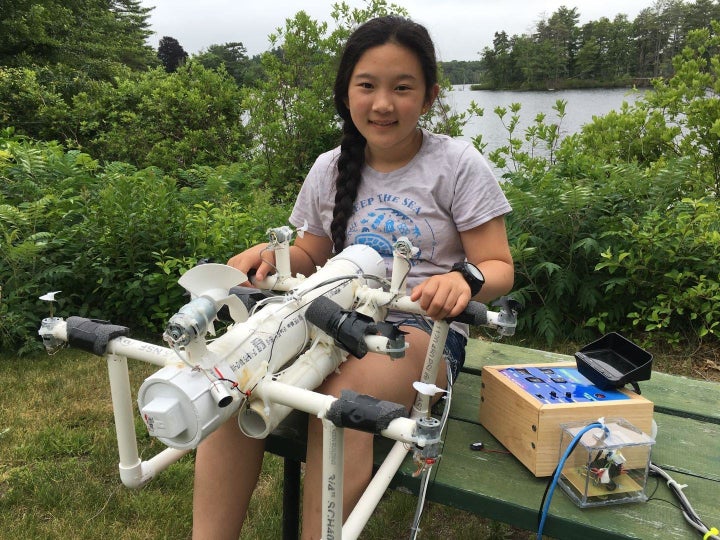 Anna Du and her plastic-hunting ROV. 