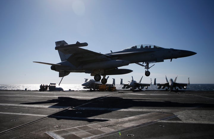 An F/A-18 Hornet took off from the aircraft career USS Ronald Reagan and suffered a mechanical problem during Monday&rsq