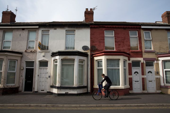 Terraced homes seen in Blackpool, Lancs. The seaside town is among the fifth most-deprived areas of England.