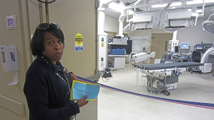 Bridget Villegas, a medical support specialist, at an operating room in a Veterans Health Administration medical center in Aurora, Colorado. Colorado had one of the nation’s highest rates of staffing vacancies for VHA facilities. 