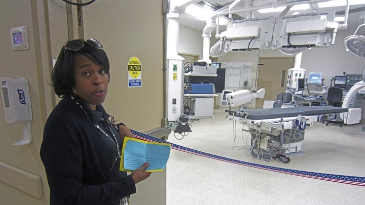 Bridget Villegas, a medical support specialist, at an operating room in a Veterans Health Administration medical center in Au