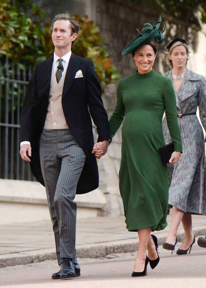 James Matthews and Pippa Middleton attend the wedding of Princess Eugenie of York and Jack Brooksbank at St. George's Chapel in Windsor Castle on Oct. 12 in Windsor, England.
