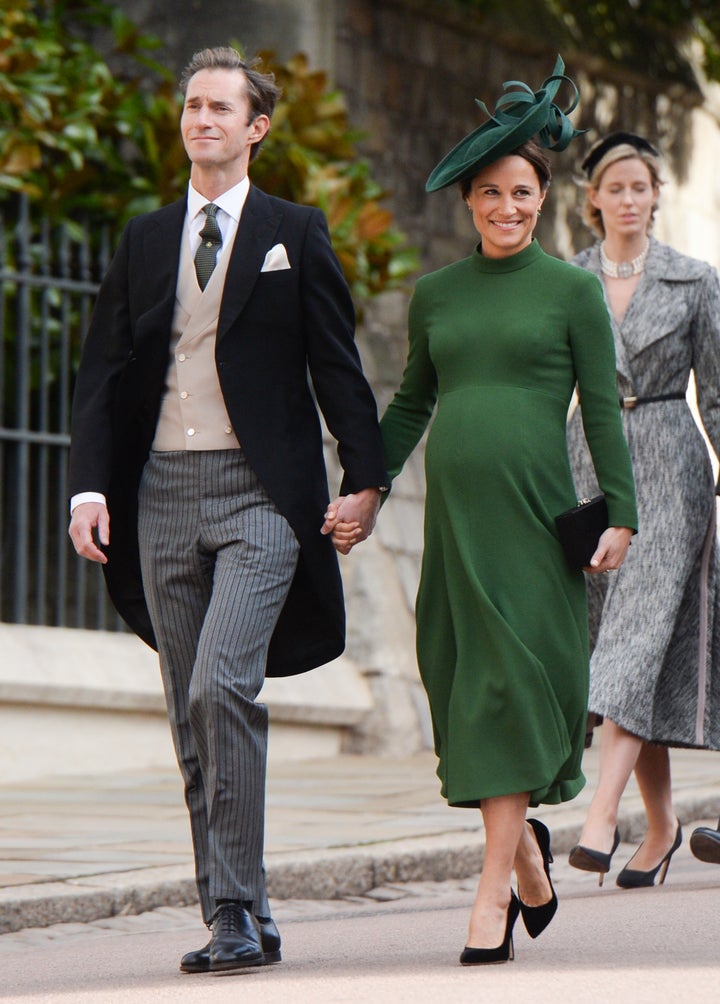 James Matthews and Pippa Middleton attend the wedding of Princess Eugenie of York and Jack Brooksbank at St. George's Chapel in Windsor Castle on Oct. 12 in Windsor, England.