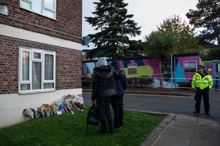 Schoolchildren in Tulse Hill, where a 16-year-old was fatally stabbed last week 