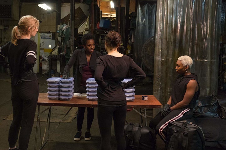 Elizabeth Debicki, Viola Davis, Michelle Rodriguez and Cynthia Erivo plot the central heist in Steve McQueen's stylish action thriller "Widows."