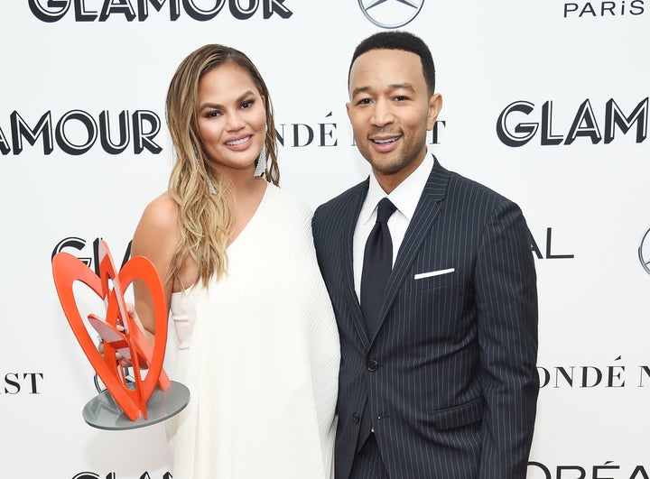 Chrissy Teigen and John Legend attend the 2018 Glamour Women Of The Year Awards Monday night in New York.