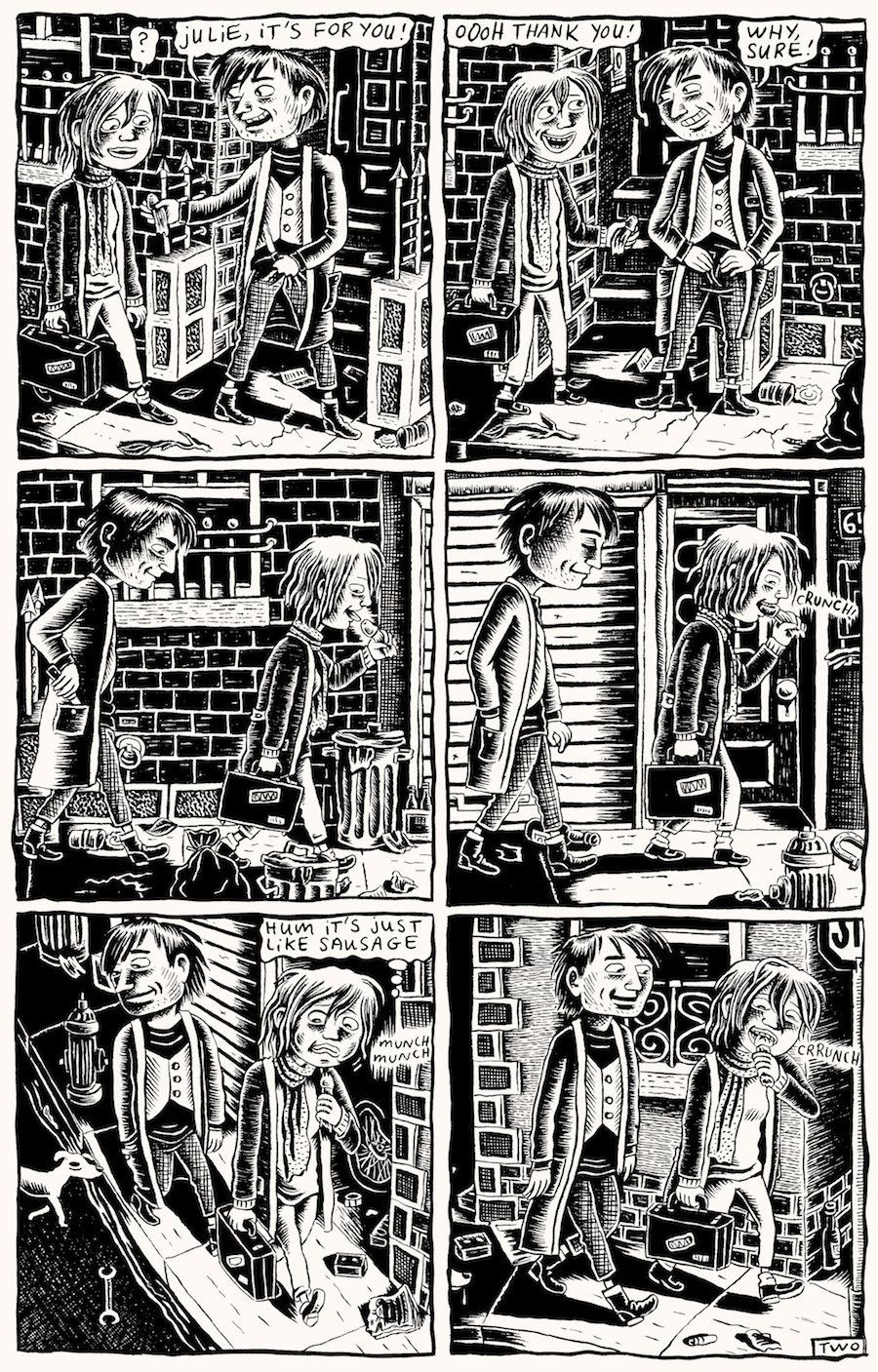 A strip from Doucet’s series of semiautobiographical comics, “Dirty Plotte.”