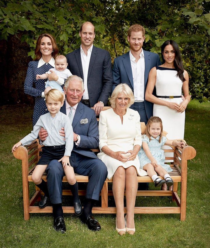 A family portrait taken at Clarence House on Sept. 5, 2018, to celebrate Prince Charles' 70th birthday.