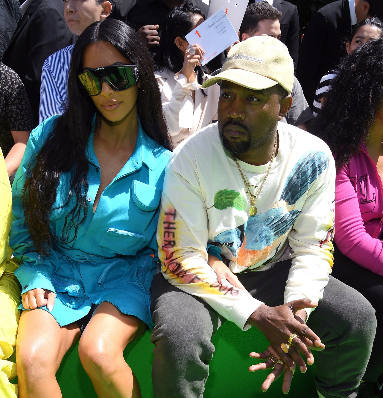 Kim Kardashian and Kanye West are seen in Paris on June 21, 2018.