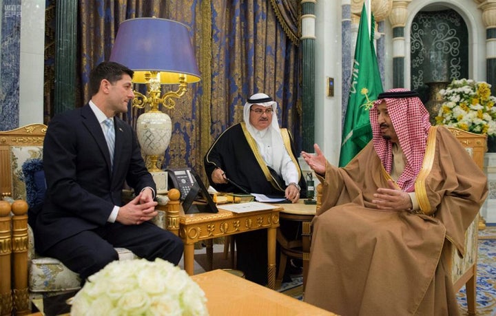 Speaker Paul Ryan made a big goodwill gesture to Saudi Arabia and its King Salman.