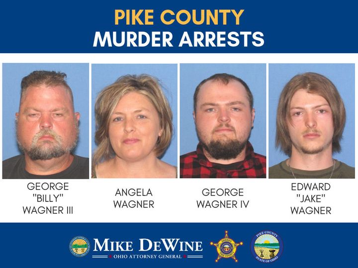 A family of four was arrested Tuesday in the gruesome slayings of eight people from another family in southern Ohio two years ago.