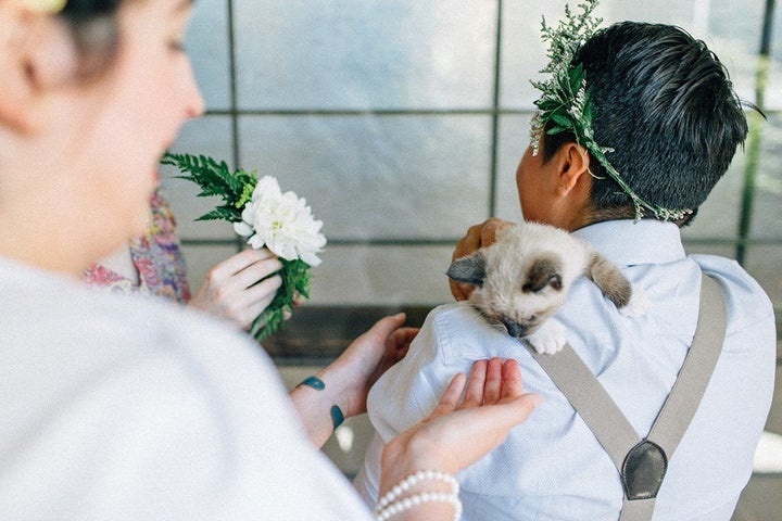 Guests were also given an option to make flower crowns at the wedding.